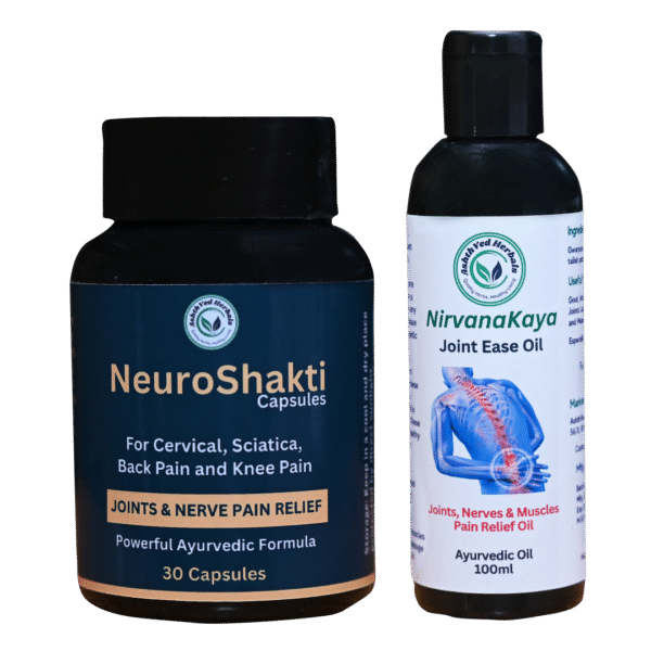 NeuroFlex Pain Relief Combo Kit || Sciatica, Cervical or Slip Disc Ayurvedic Treatment || Pain Relief Capsules & Oil Combo
